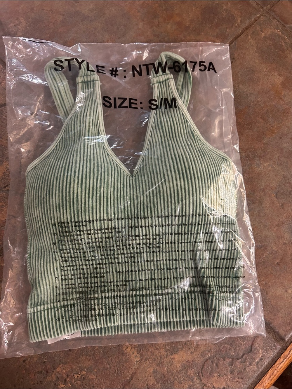 Zenana Outfitters Sage Ribbed V-Neck Cropped Tank